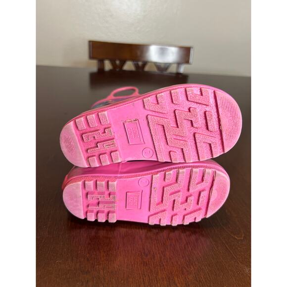 Lone Cone Kids Rain Boots Rainbow Print Navy Pink Rubber ~ Size 7 - Picture 5 of 6